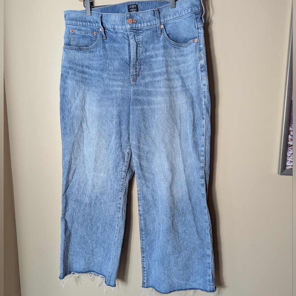 J Crew Wide Leg cropped jeans Size 33 - Picture 4 of 5